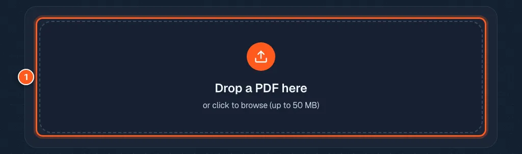The unlock tool upload box circled with the number 1.